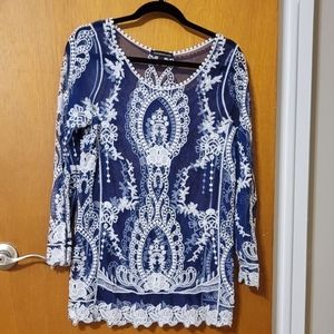 You Are Not Alone Sheer Embroidered Blouse